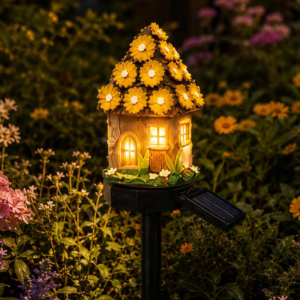 Resin House Stake Light, Lights for Garden Decoration