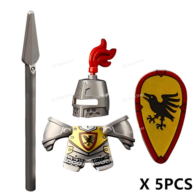Medieval Ancient Castle Green Dragon Raven Knights Armour Assemble Scene Building Block Figures Children's Bricks DIY Toys Gifts