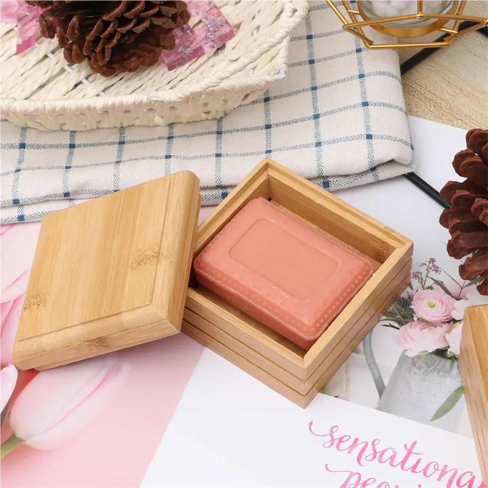 Bamboo Soap Box Convenient Lightweight Tray Holder Storage Rack Container Handcraft Bathtub Soap Dish Home