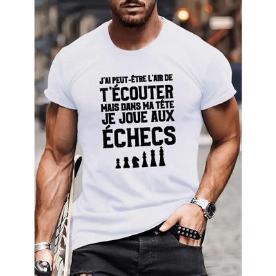 European Size Fun French Men's Short Sleeve T-shirt Summer T-shirt Top