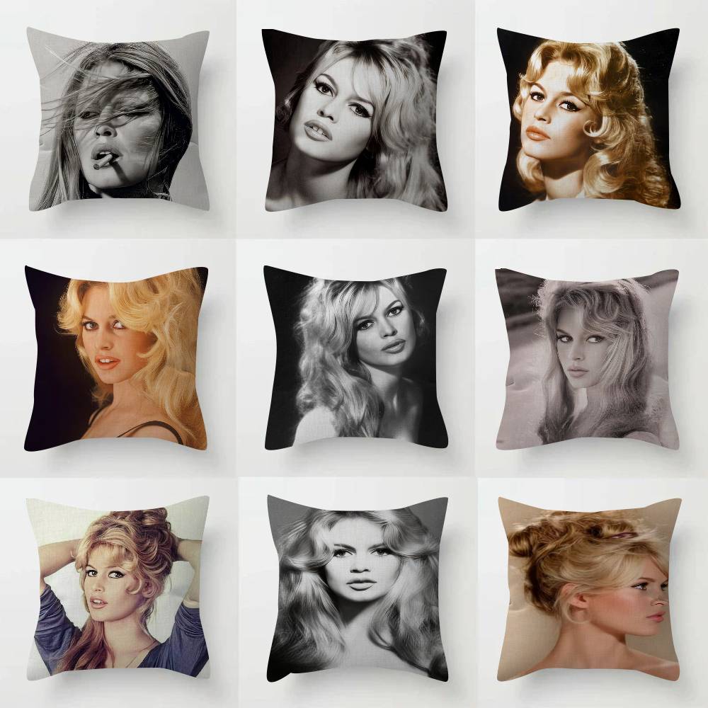 Jmg Clothing Unisex Beauty B-Brigitte B-Bardot-S Pillow Cushion Cover Pillowcase Living Room Sofa Home Decor Customized