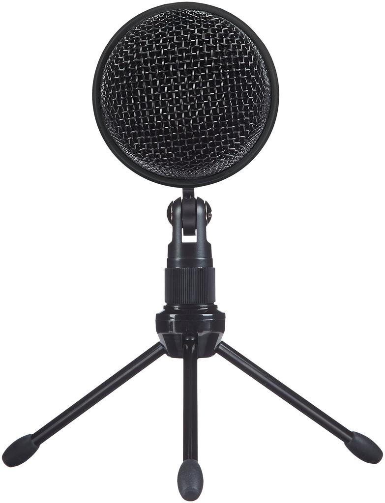 Amazon Basics Mini USB Condenser Microphone for Online Meetings, Gaming, and Podcasts, Black