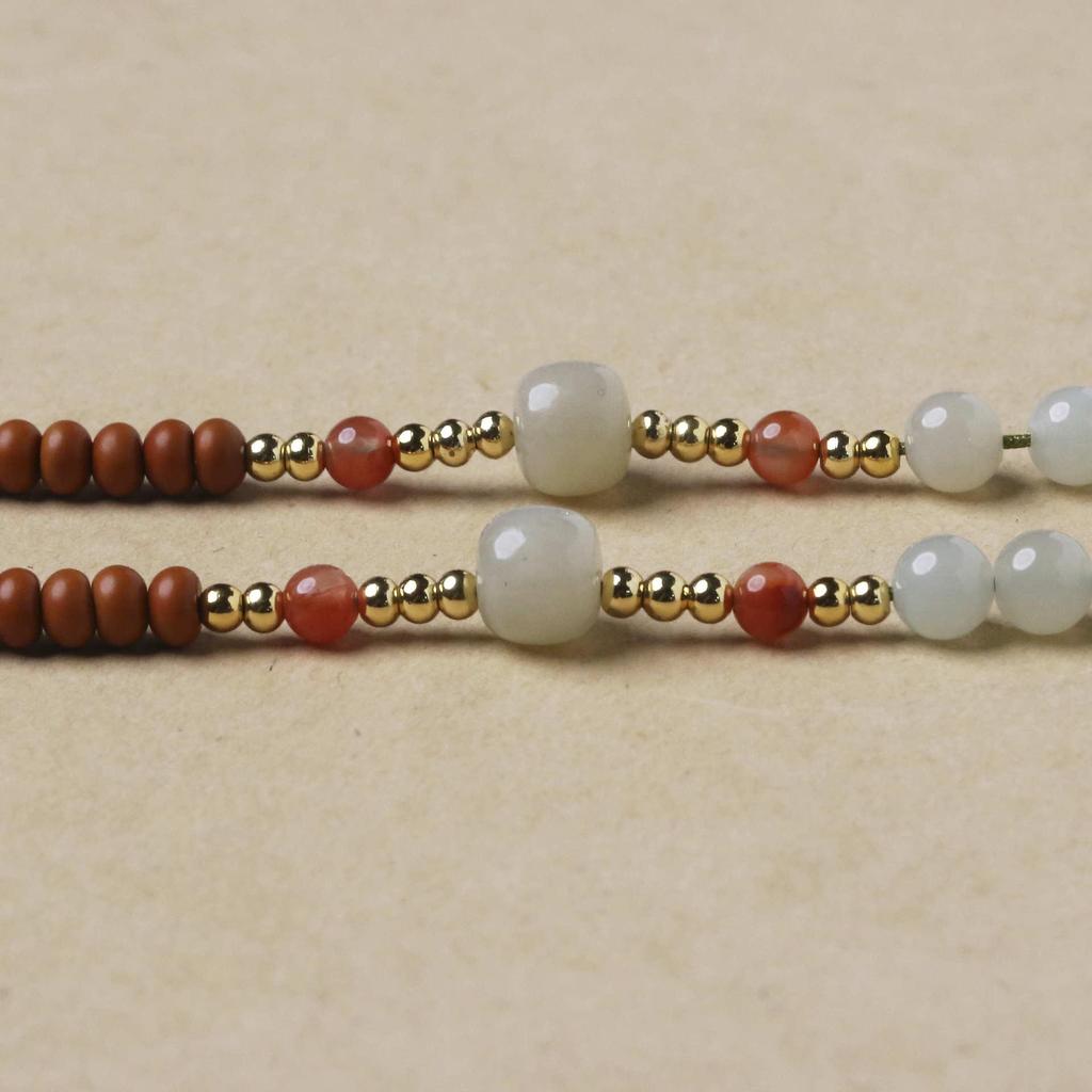 Handmade Woven Lanyard with Hetian Jade Accessories