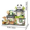 City Tea House Building Blocks Set Mini Bricks Openable Panda Construction Tea Shop Building Toys for Gift for Kids Adults