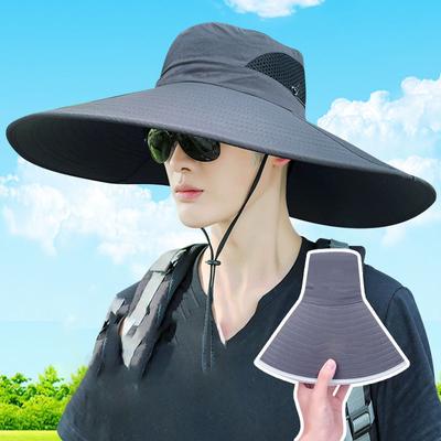 Summer Sun Hats Uv Protection Outdoor Hunting Fishing Cap For Men Women Hiking Camping Visor Bucket Hat Removable Fisherman Hat
