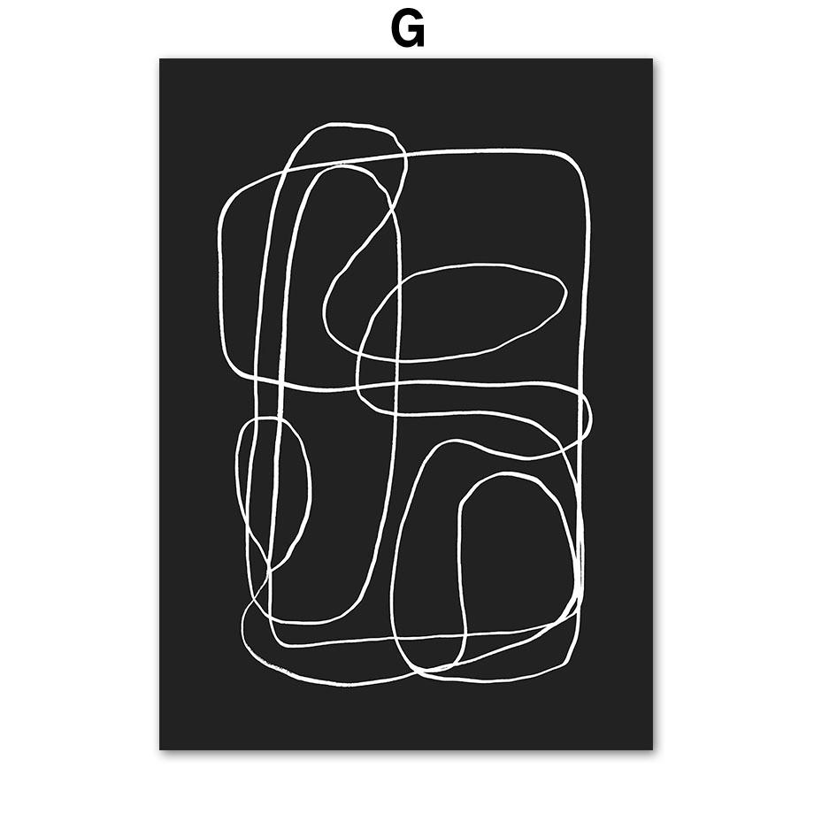 Black White Striped Girl Geometric Lines Curve Posters And Prints Wall Art Canvas Painting For Living Room Decorative Pictures