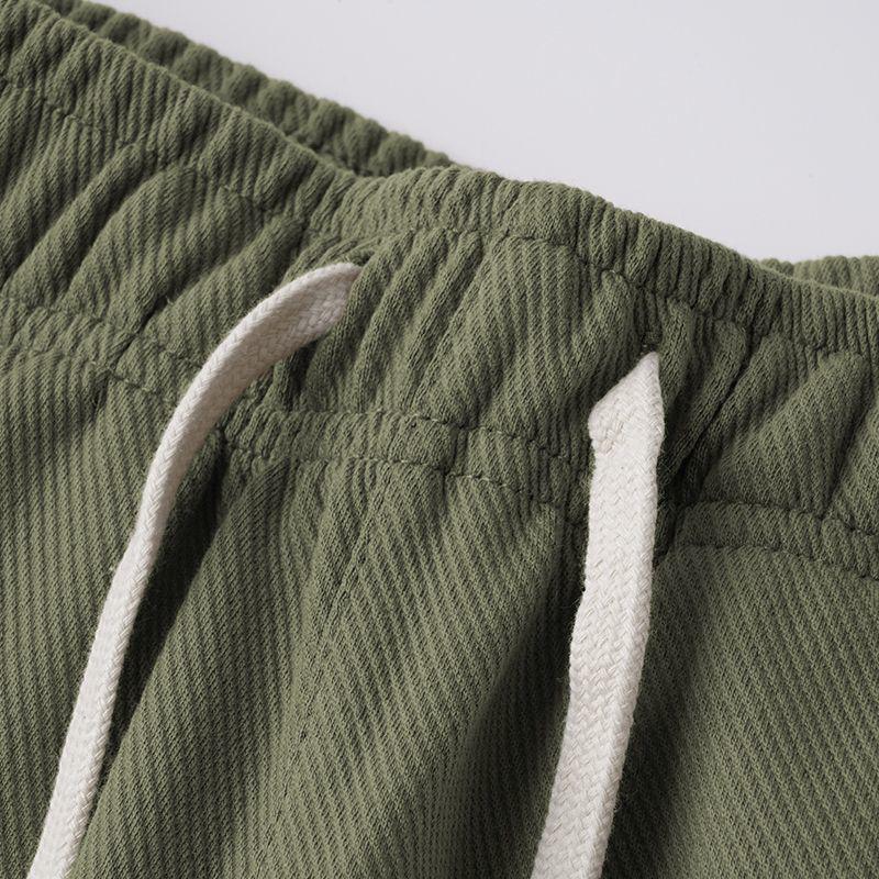 Unisex Schwere Armeegrün Twill Jogginghose: Gemütliche, gerippte Freizeit-Sportbekleidung für Frühling & Herbst