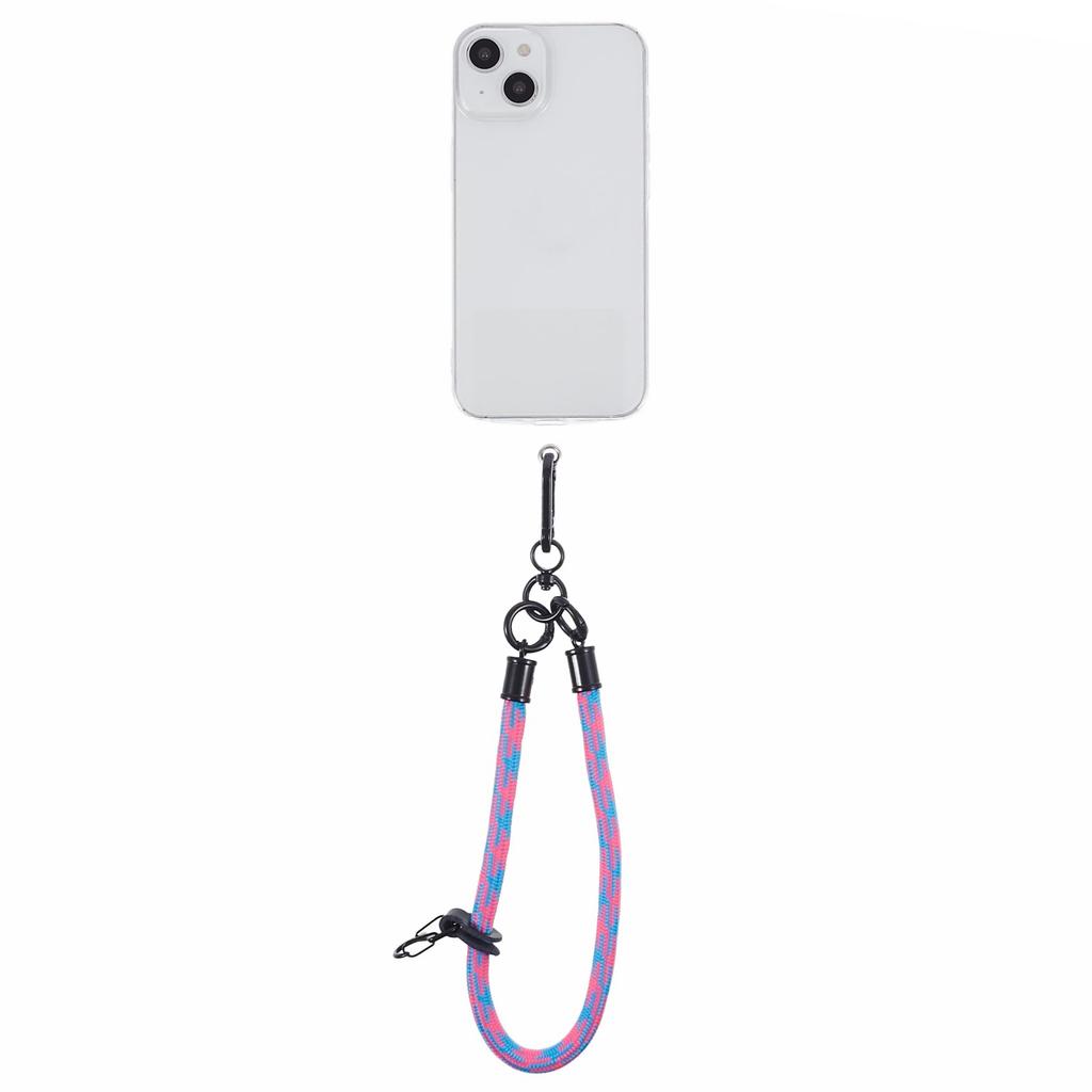 Alça de Pulso para Celular 8mm 30cm Cordão Curto Bicolor com Patch para Câmera Crachá de Identificação Chaves