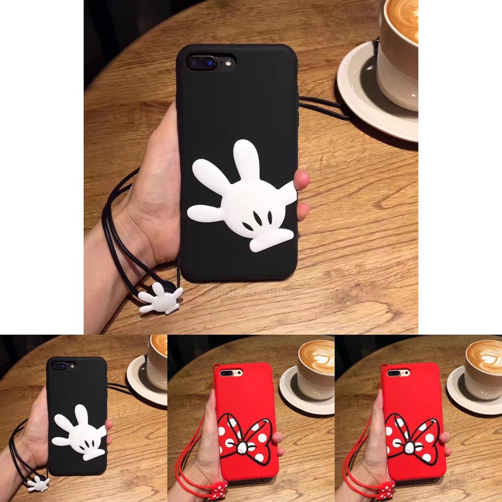 Coque Etuis 3d Housse Cartoon Bow Minnie Mickey Anime Mobile Caoutchouc Silicone