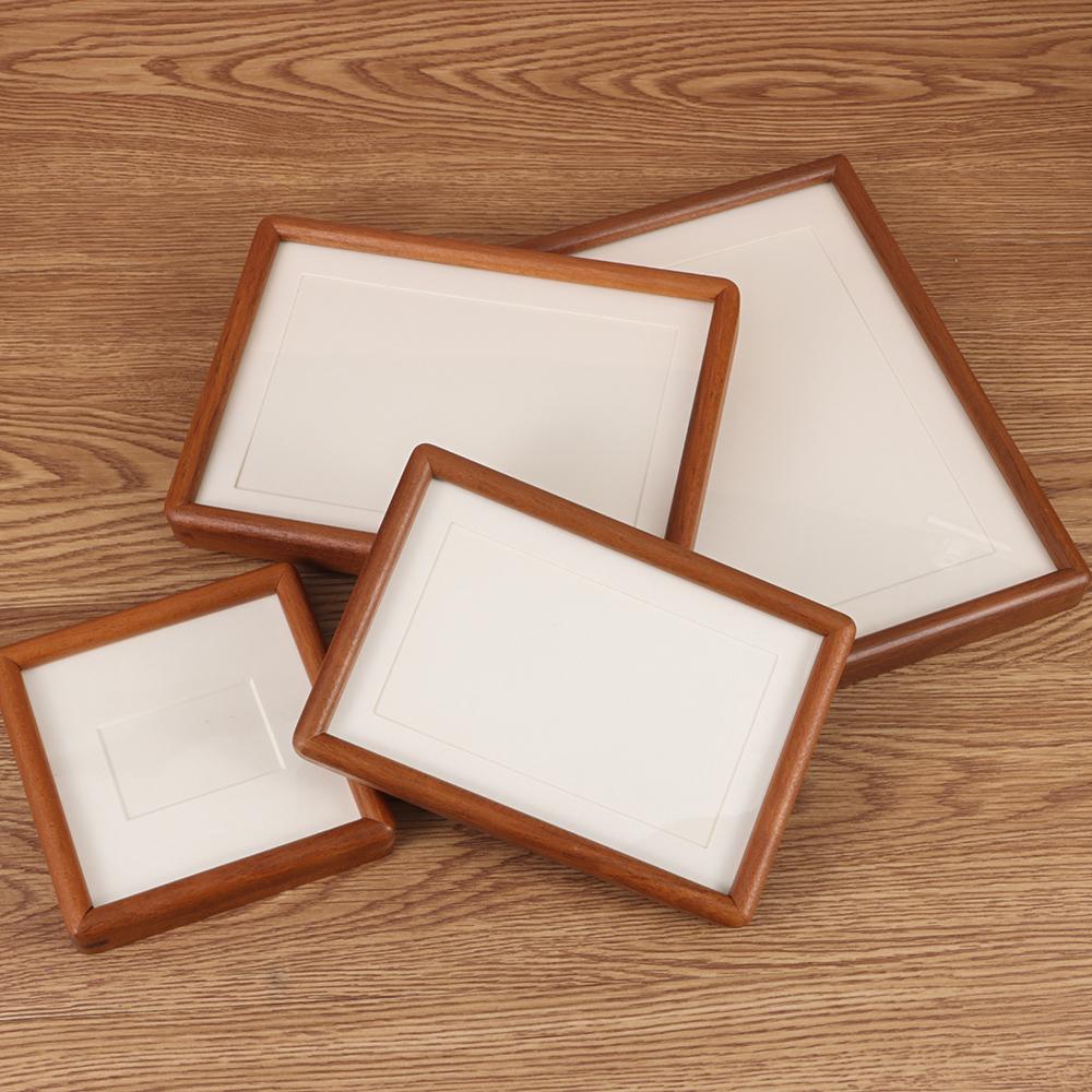 Enkel tapphålsförband Fotoram Äkta trä Bildram Ny Display Fotoram