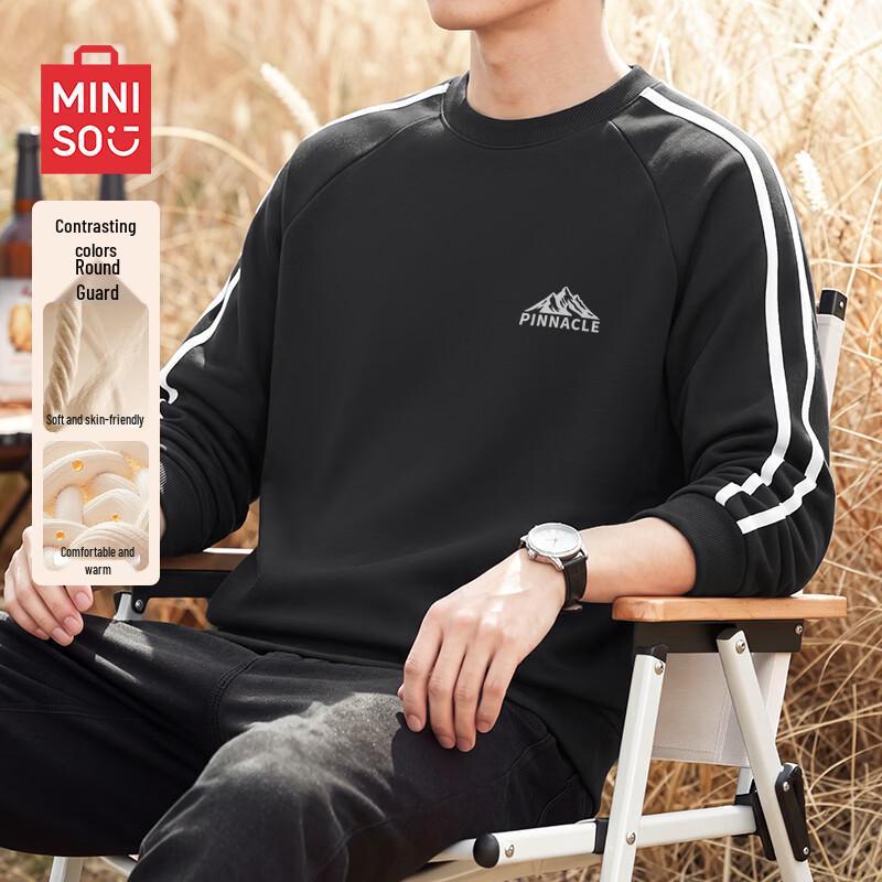 MINISO Men's American Style Casual Crewneck Pullover Sweatshirt