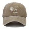 Trendy Dandelion Just Breathe Baseball Cap Washed Sun Hat For Men Women Outdoor Casual Hats Spring And Autumn Outdoor