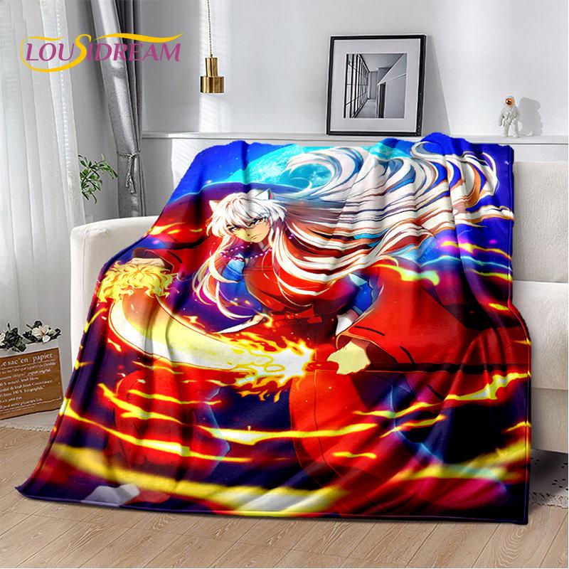 Anime Inuyasha Cartoon Soft Plush Blanket,Flannel Blanket Throw Blanket for Living Room Bedroom Bed Sofa Picnic Cover Bettdecke