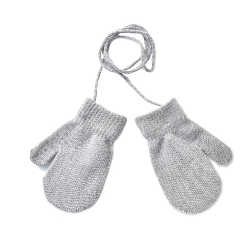 Winter Baby Gloves Warm Mittens Children Full Finger Gloves for 1-3Y Kids Hanging Neck Winter Gloves Newborn Baby Accessories