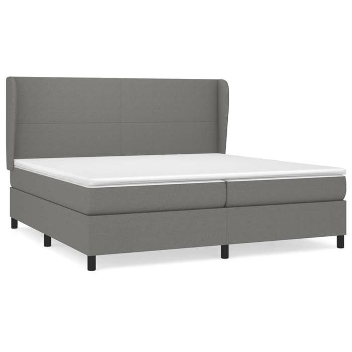 3127830 vidaXL Divan Bed with Mattress Dark Grey 200x200cm Fabric