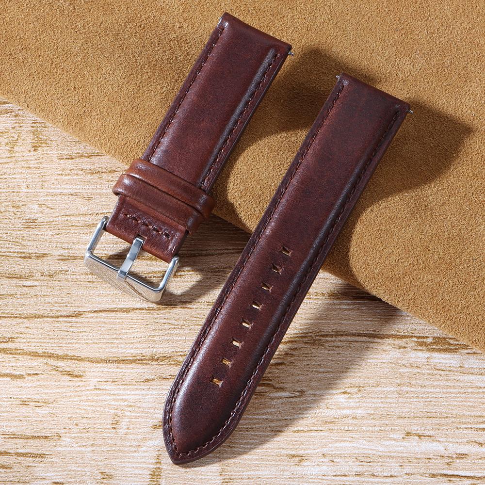 Genuine Leather Watchband Strap 18mm 20mm 22mm 24mm 26mm Black Brown Wristband Soft Quick Release Band for DW for Seiko Bracelet