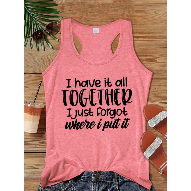 Funny text, forget about things printed stylish casual tank top