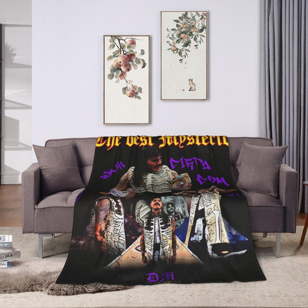 Super Soft Blanket Decorative Dominik Mysterio Throw Blanket Flannel Bedspread For Outdoor Print Sofa Bed Cover