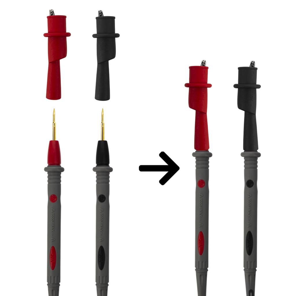 Electronic Test  s Test Probes Multimeter  s with Crocodile Clips Gold Plated Super Sharp Tips Silicone Test Lines