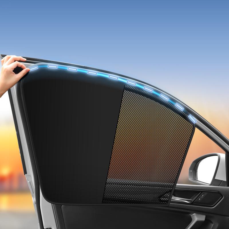 Magnetic Two-Tone Sunshade Curtains for Car Windows - Heat Insulation & Sun Protection