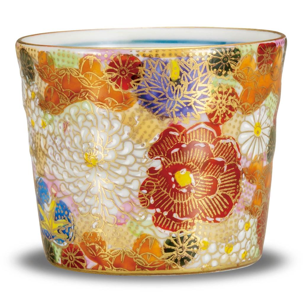 Waza no Kura Soba Choko (Soba Cup) - Stylish Kutani Ware Soba Noodle Cup with Floral Design - High-Quality Ceramic Brand - Japanese Tableware - Made i