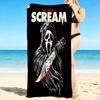 1Pc Scream Horror Icon Knife Beach Towel, Quick Dry, Multi-Use for Beach Pool Gym Yoga Home Travel, Christmas, Halloween, Xmas Gift M929192