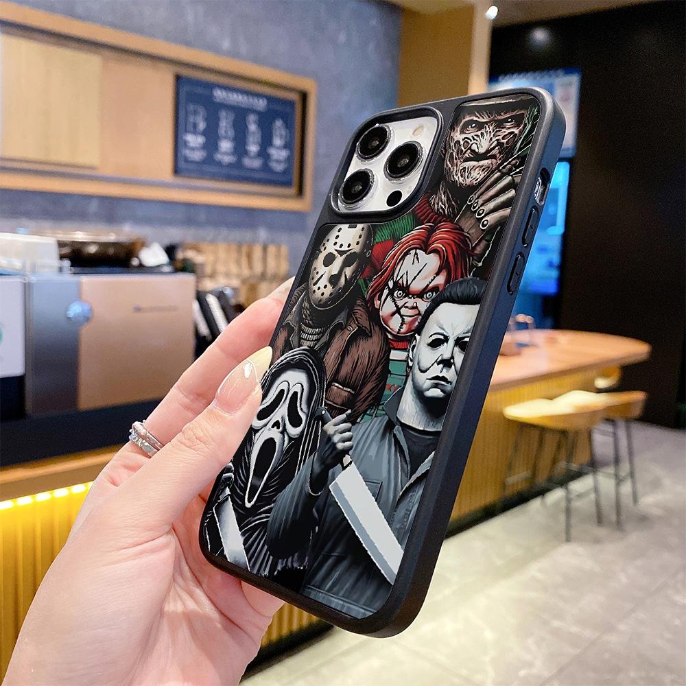 TK Popular Dark Horror Character Collection iPhone15 Thriller Mobile Phone Case Apple 17promax Glass Case 12