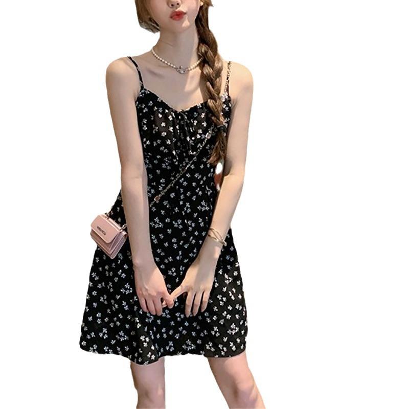 Šaty Dámské Letní Kočky Sexy Uzlové Dovolená Ramínka Potisk Plážové Šaty