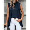 Sleeveless Women Loose Irregular Shirts Elegant Fashion Summer Blouse Solid Color Sweet Simple Office Long Tops Streetwear Casual Simple Clothing