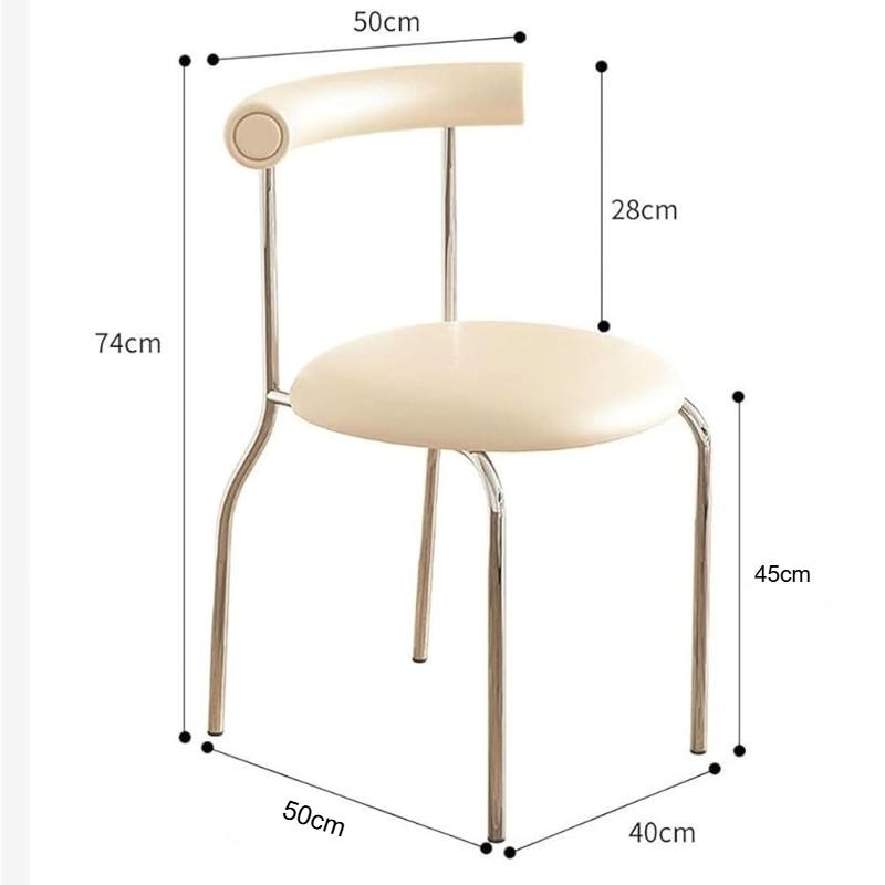 Dining Chairs Modern Living Room Dining Chair with Soft  Leather Cushion Seat and Metal Legs Kitchen Chairs Restaurant Chairs