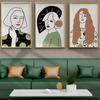 Nordic Figure Oil Painting Fashion Women In Green Abstract Art Canvas Painting Living Room Corridor Office Home Decoration Mural No Frame