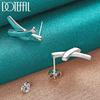 925 Sterling Silver Geometric Earrings Party Fashion Wedding Jewelry