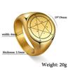  Vintage Tetragrammaton Rings Magical Wahyeh Blessed Pentagram of Solomon Finger Rings for Men Stainless Steel Jewelry