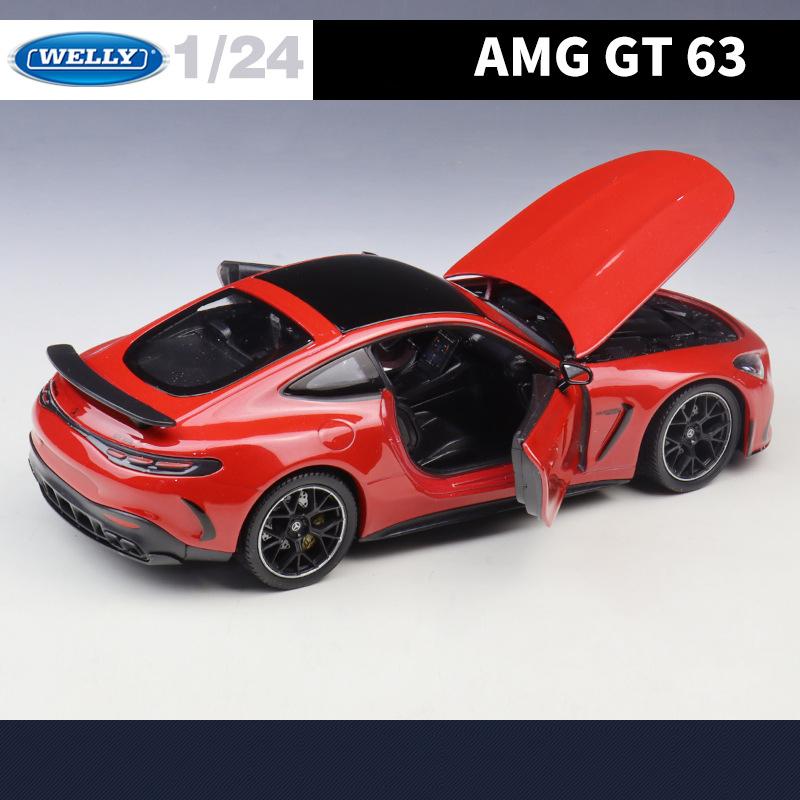 WELLY 1:24 Mercedes-Benz AMG GT 63 Coupe Alloy Sports Car Model Diecast Metal Toy Racing Car Vehicles Model Simulation Kids Gift