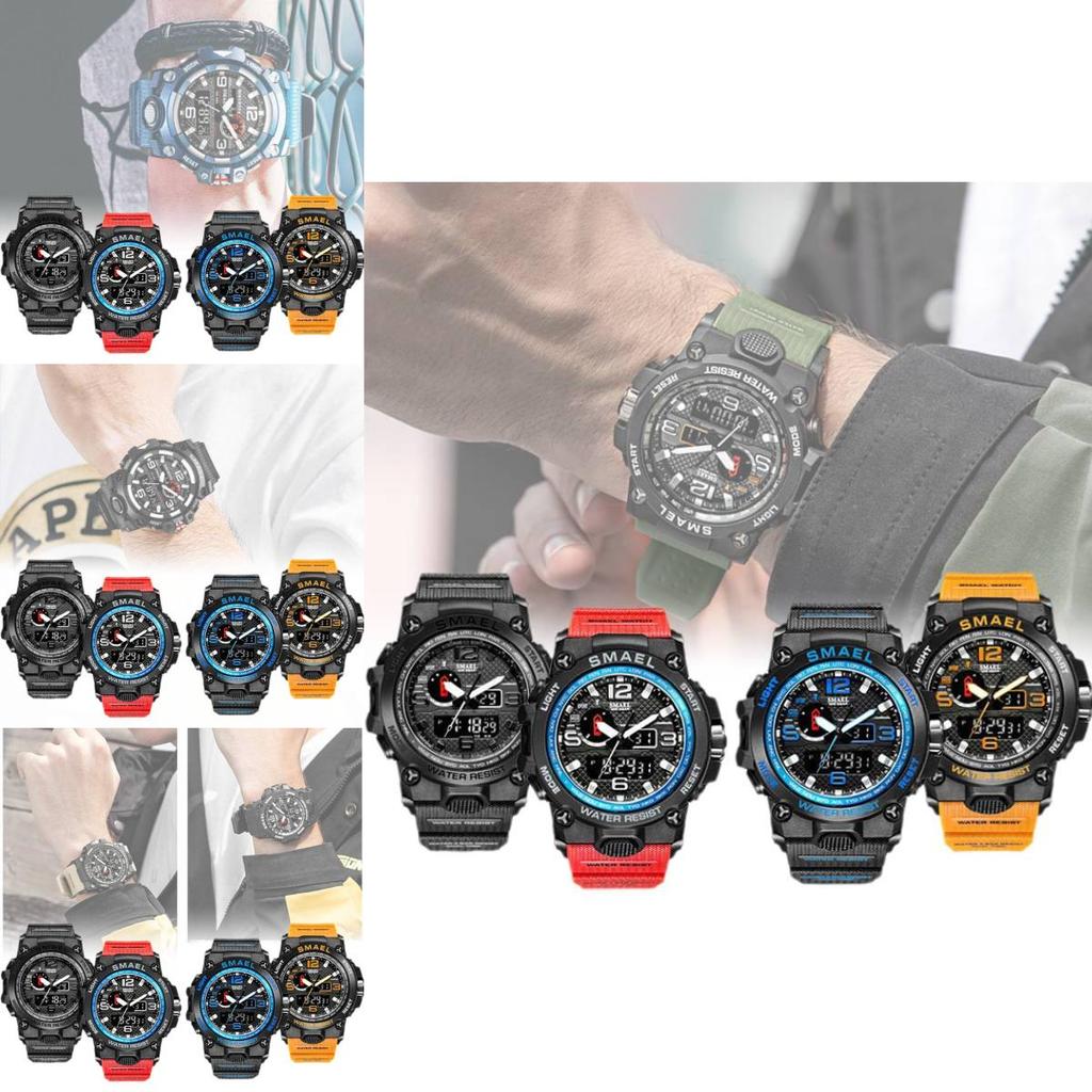 Rugged Smael Men's Military Watch Luminous Alarm Sport Wristwatch Durable 50m Waterproof
