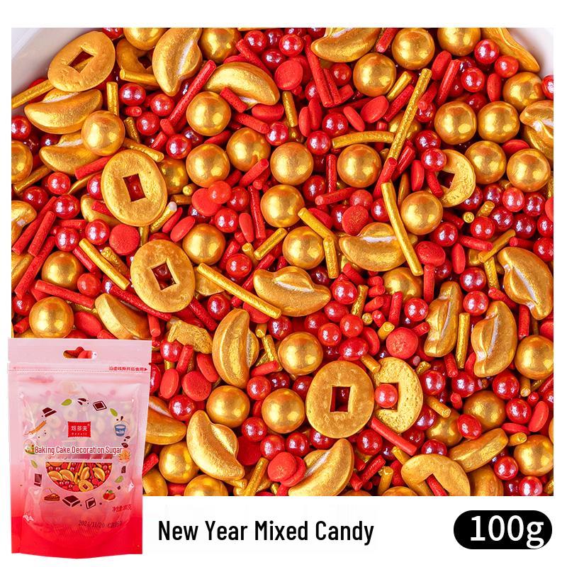 2025 Golden Star Sugar Pearls for Cake and Dessert Decoration