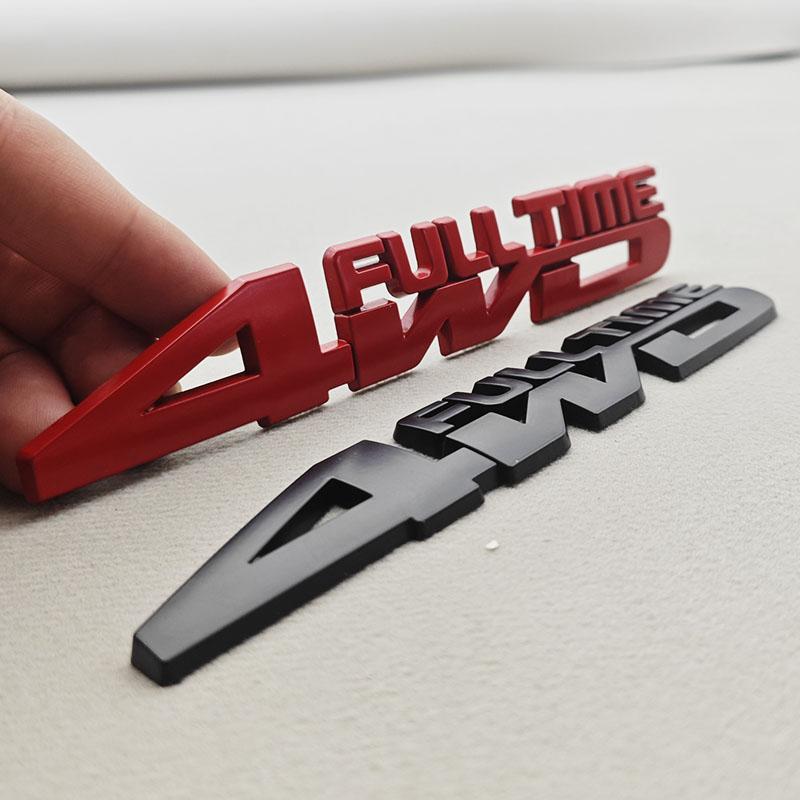 1PC 3D Metal Car Logo 4WD FULL TIME Sticker Fender Side Both  Rear Trunk Badge Emblem Decal For Toyota JEEP Ford Subaru Nissan