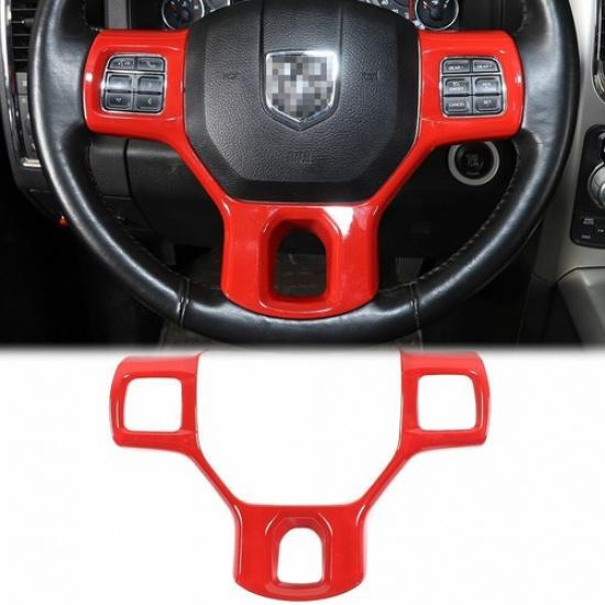 

Red Steering Wheel Frame Trim Decor Bezels for Dodge Ram 1500 10-17 Accessories