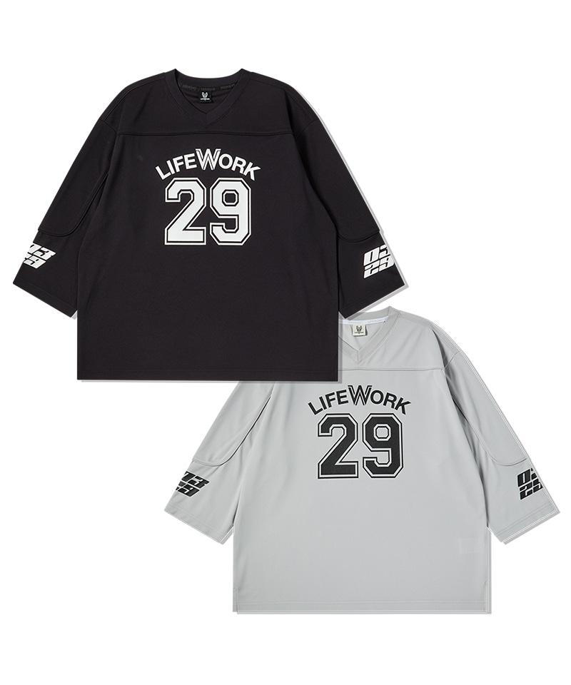 LIFEWORK Numbering Multi-Logo Short Sleeve T-Shirt