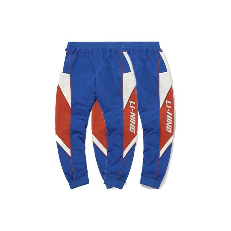 Li Ning CF Series Color Block Knit Sports Pants Men Bottoms Storm-Blue AYKQ807-2