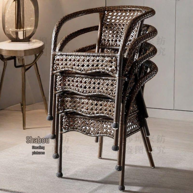 Eleganter Handgewebter Wasserdichter Rattanstuhl - Verdicktes, Hochwertiges Design für Zuhause