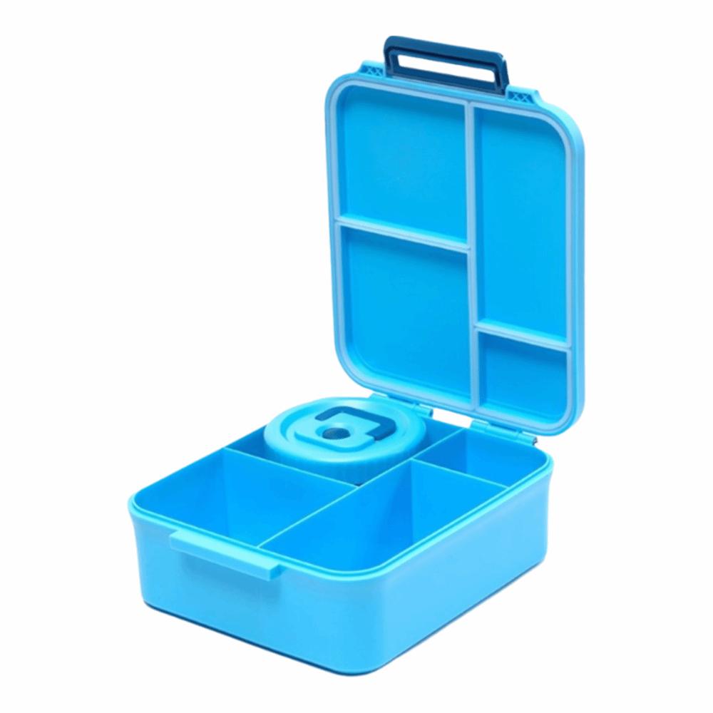 

Portable 1700ml Lunch Box Divided Microwavable Storage Box with Soup Cup Fresh Keeping Sealed Food Container Office Worker синій