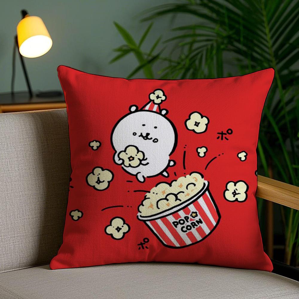 Cute J-Jokes Bear Cushion Cover Soft Short Plush Double-Sided Printing Home Decor Machine Washable Pillow Case Gift