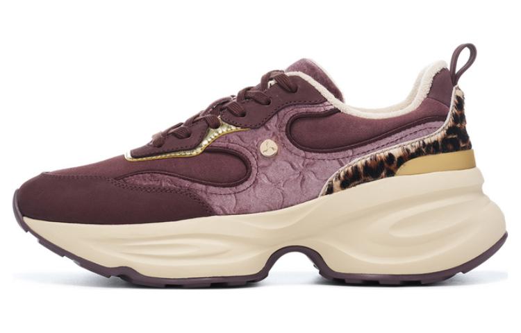 LI NING 1990 Clouds Slip Resistant Cushioning Rebound Low Top Running Shoes Women s Deep Purplish Red ALJT056-1 37
