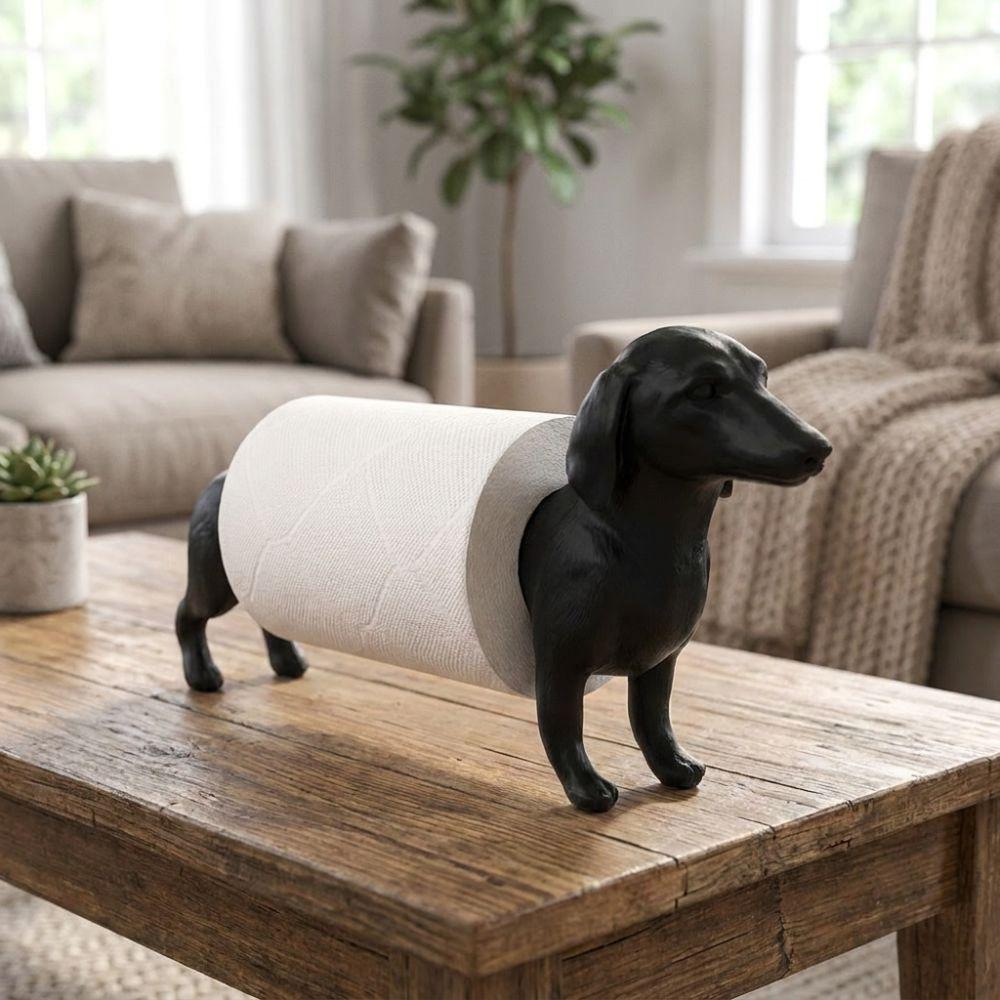 Freestanding Dachshund Paper Towel Holder 3D Printed Animal Shape Roll Holder Kitchen Countertop
