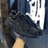 Luxury Designer Men's Red Black Rhinestone Platform Shoes Causal Flats Moccasins Male Rock Hip-hop Walking Sneakers