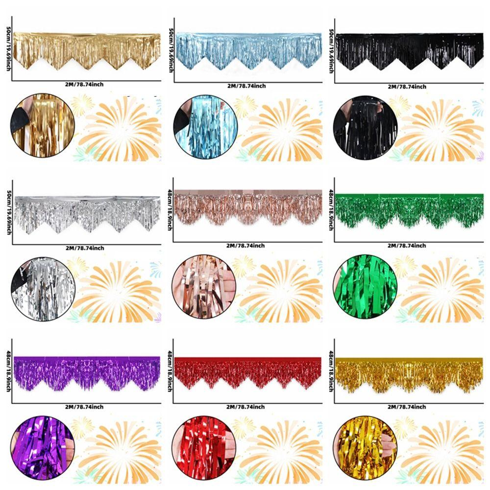 3PCS 50x200cm Wave Rain Silk Curtain Decorative Exquisite Glitter Rain Curtain PET Party Backdrop Curtains