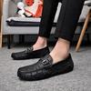 FashionMen Shoes Slip On Genuine Leather Luxury Black Sneakers Trend Comfortable Casual oxfords Men Shoes Design Moccasins Man shoes