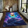 Colorful Starry Sky and Sunflower Galaxy Design Carpet for Home Decor Suitable for Use As an Anti-slip for Living Room Bedroom Sofas