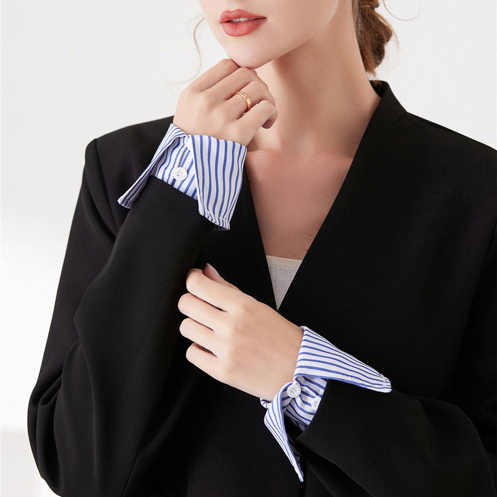 Unisex Striped Detachable Shirt Fake Cuff Sleeves Men And Women Decorative Fake Hand Sleeves Black Blue White False Wrist Cuffs